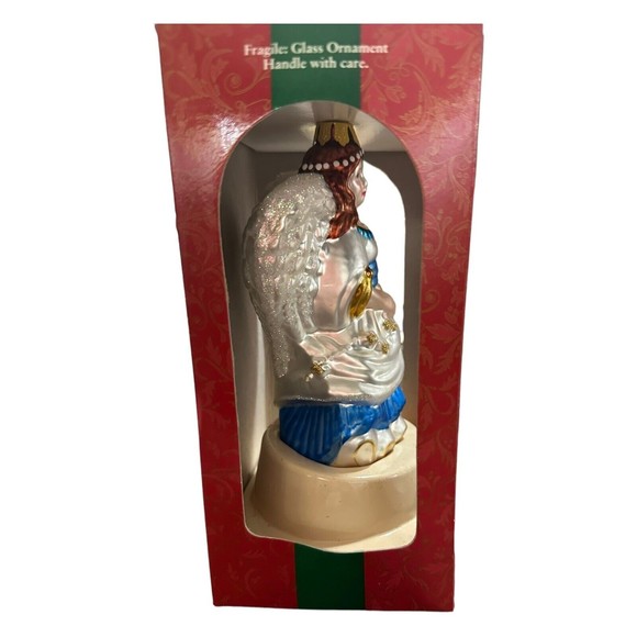 Brass Key Christmas Treasures Hand Crafted Glass Ornament Classic Angels - Picture 3 of 4